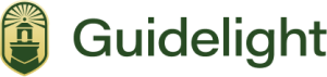 Guidelight logo with lighthouse emblem, BURG+CO. Marketing client