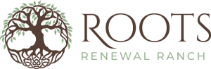 Roots Renewal Ranch logo with tree of life emblem, BURG+CO. Marketing client